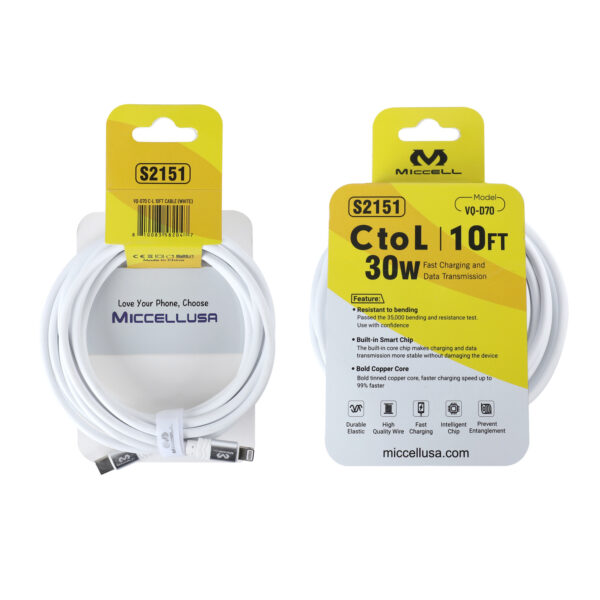 S2151 Miccell C to L 10ft Fast Cable (VQ-D70) Box Pack