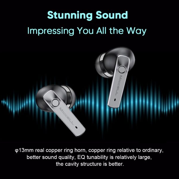 S2117 Miccell TWS ANC + ENC Wireless Earphone (VQ-BH76) - Image 2
