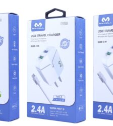 S158 Miccell Dual Travel / Wall Charger 3.3ft (VQ-T02U) Box pack