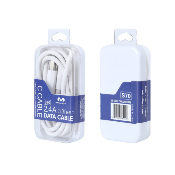 S70 Miccell Data Cable  3.3ft (VQ-D03) Acrylic pack - Image 2