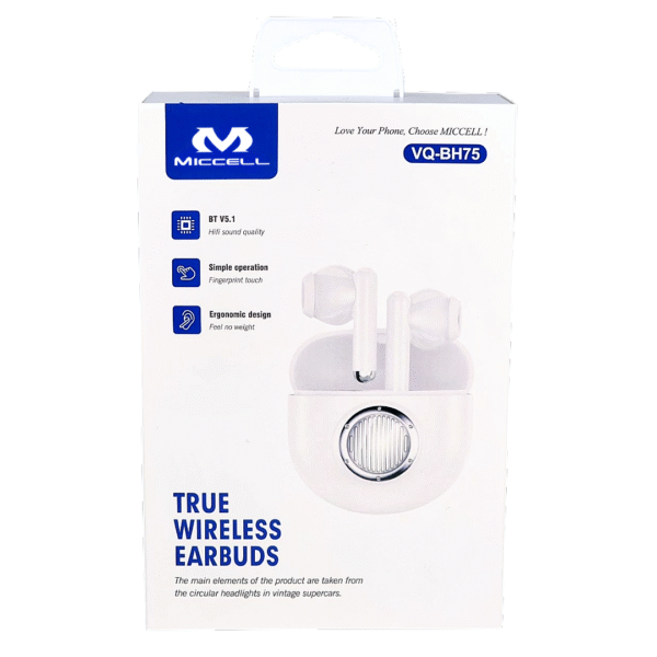 S1973 Miccell TWS Wireless Earbuds with LED (VQ-BH75)