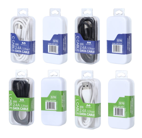 S70 Miccell Data Cable  3.3ft (VQ-D03) Acrylic pack