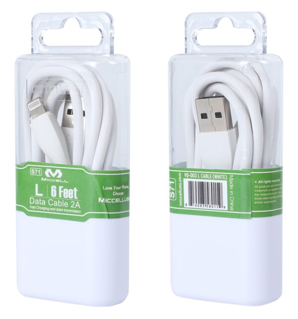 S71 Miccell Universal Data Cable 6ft (VQ-D03) Acrylic pack - Image 3
