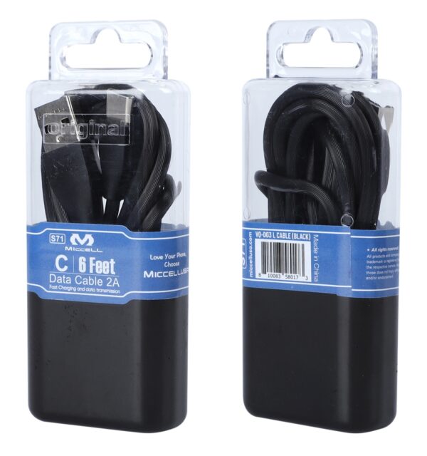 S71 Miccell Universal Data Cable 6ft (VQ-D03) Acrylic pack - Image 4
