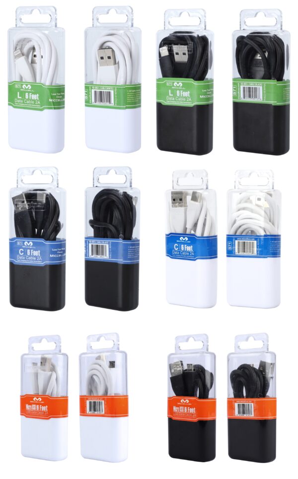 S71 Miccell Universal Data Cable 6ft (VQ-D03) Acrylic pack
