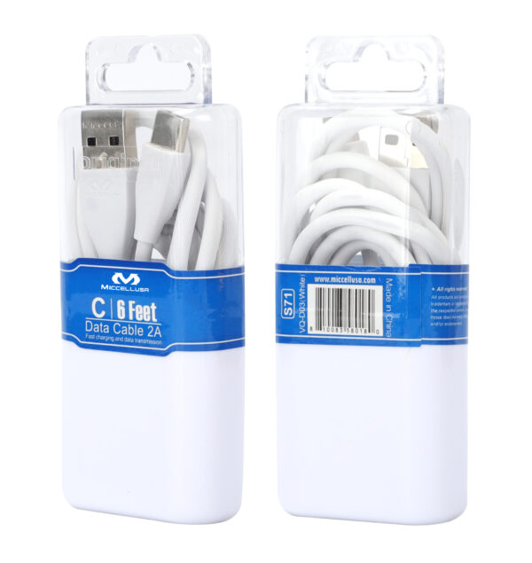 S71 Miccell Universal Data Cable 6ft (VQ-D03) Acrylic pack - Image 5