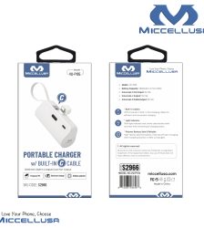 S2966 MiccellUSA 3,000mAh Dual Port Portable Charger with C Cable (VQ-P105)