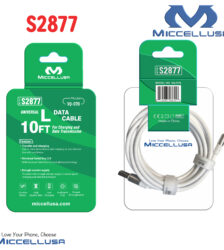 S2877 MiccellUSA Universal-L Data Cable 10FT (VQ-D70) Box Pack