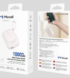 S2987 Miccell 10,000mAh/22.5W Mini Portable Charger w/ Fast Cable (VQ-P56)