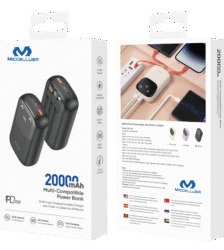 S2854 Miccell 20,000mAh 20W+22.5W Portable Charger w/ 3 Built-In Cables (VQ-P16)